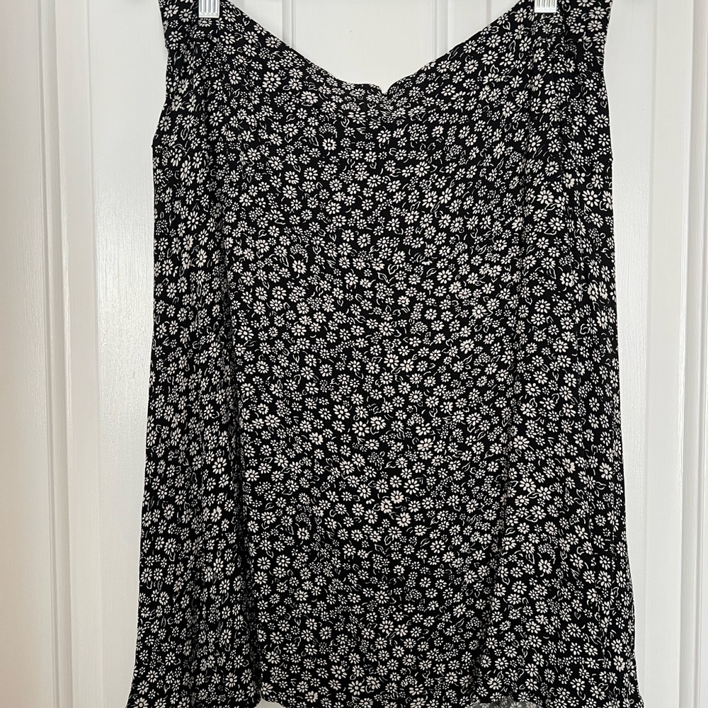 Madewell Parisian Ditsy Black and White Floral Skirt